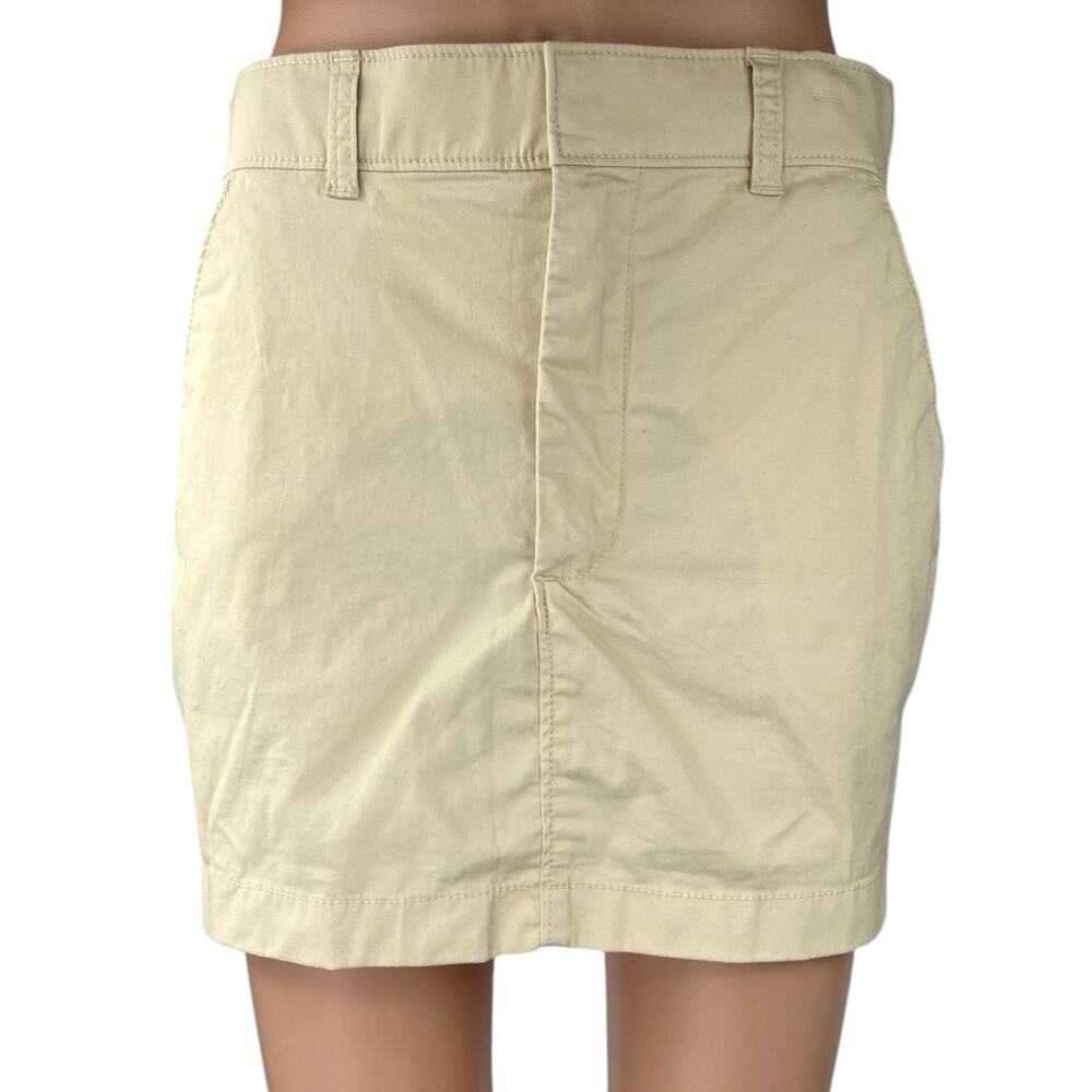 Abercrombie & Fitch Beige High Waist Twill Chino Mini Straight Pencil Skirt Sz S